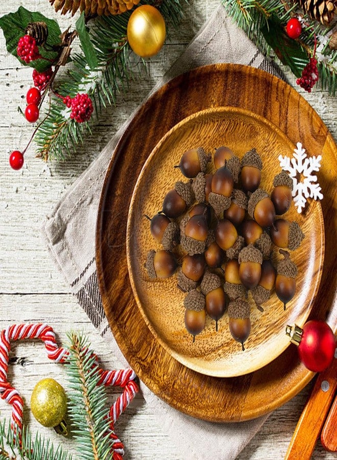 Luckforest Artificial Acorns, 30 Pcs Simulation Lifelike Acorns with Caps for DIY Craft Thanksgiving Day Christmas Wedding Home Decor Photography Props, Needle Shape - Image 3