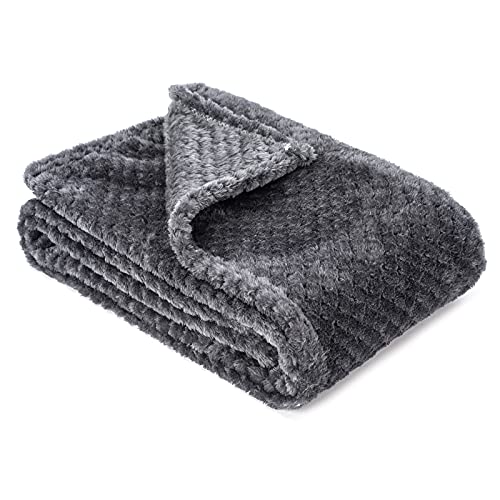 Fuzzy Blanket or Fluffy Blanket for Baby Soft Warm Cozy Coral Fleece Toddler Infant or Newborn Receiving Blanket for Crib Stroller Travel Decorative 28Wx40L XSDark Grey