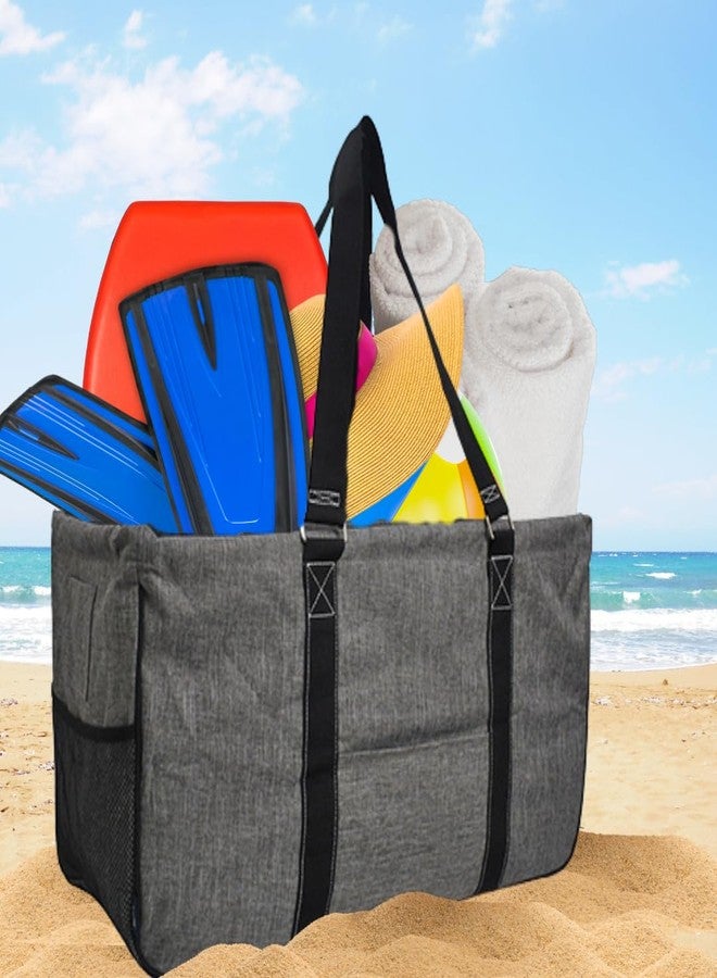 NGIL Extra Large Utility Tote Reusable Grocery Bag Oversized Collapsible for Groceries, Storage, Picnic, Beach (Gray) - Image 5