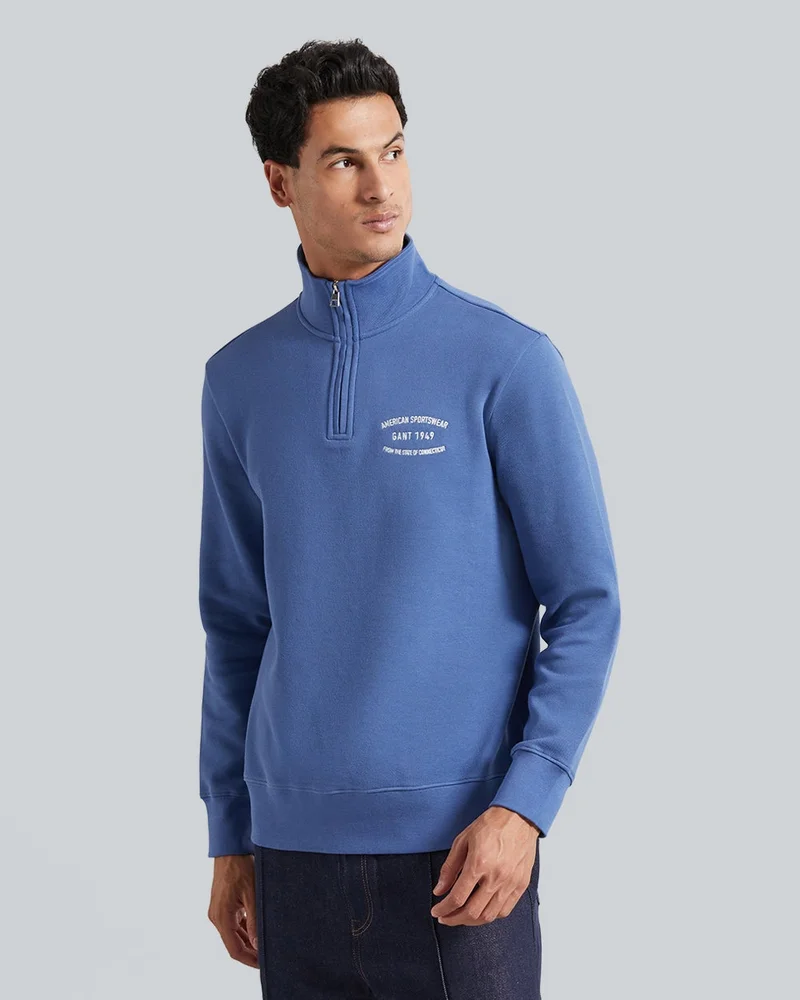 GANT  Gant Small Graphic Sweat Half Zip for Men | Best Price UAE
