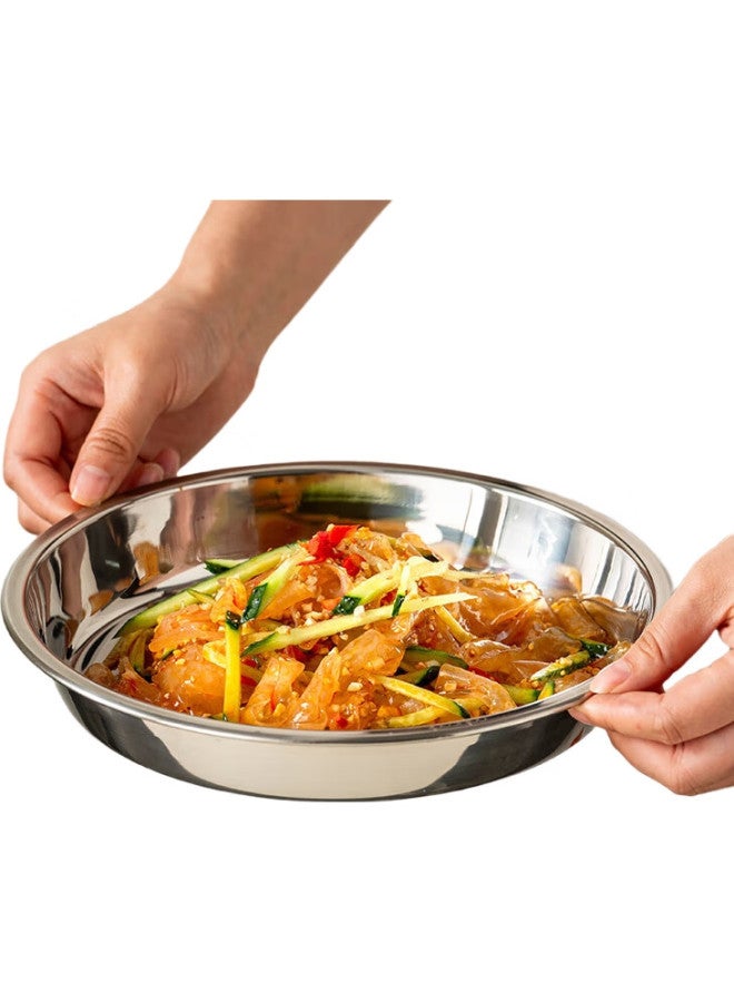 Onlycook 304 Stainless Steel Plate, Liangpi Plate For Home Use, Steaming Plate For Liangpi, Luosifen, Noodle Skin, Round Steaming Plate, 24Cm - Image 2