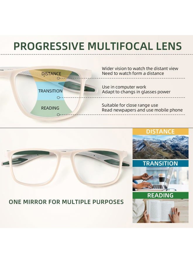 BLOEXCLU 4 Pack Progressive Multifocus Reading Glasses for Men Women TR90 Sports Style Anti-Blue Light Computer Readers (Mixed Color, 1.5, x) - Image 5