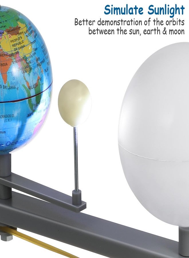 Vaguelly Sun Earth Moon Orbital Model Kids Educational Geography Model Astronomical Teaching Tool Moon Model Kid Toys Educational Illuminated Plastic Lunar Eclipse Taste to Rotate - Image 5