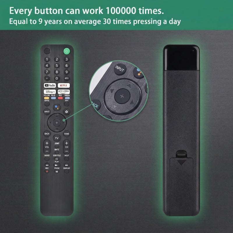 VIVCASE Voice Remote Replacement for Sony Smart TV Control:Comptible for 2019-2025 Sony Bravia OLED LED 4K 8K UHD,for Android Google TV with Shortcuts YouTube and Dinsey+ etc. - Image 5
