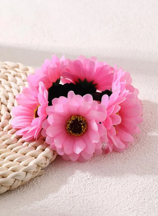 Take Two Pink Flower Hair Tie