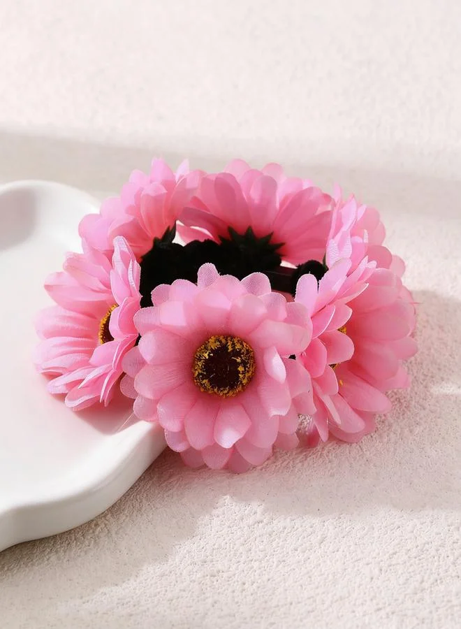 Take Two Pink Flower Hair Tie