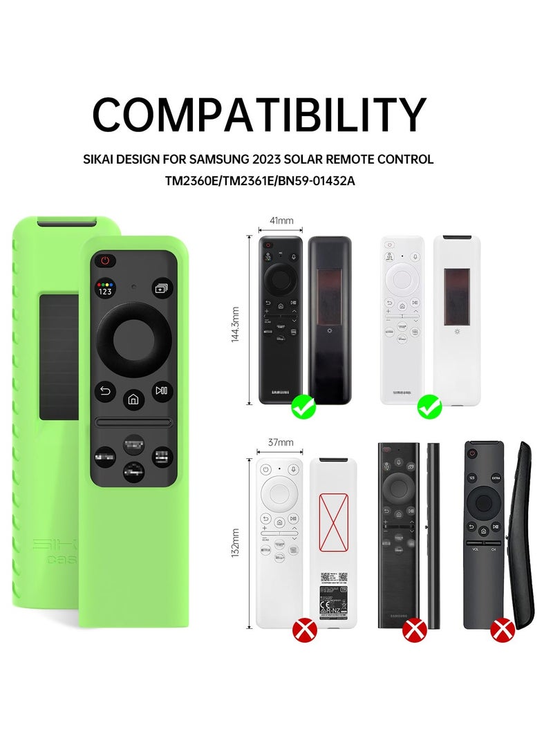 Excefore Silicone Samsung Remote Cover, Compatible with Samsung 2023 TM2360E,BN59-01432A,TM2361E,BN59-01439A Samsung Smart TV Remote Case Shockproof Washable Dustproof Anit-Lost with Lanyard, Fluorescent Green - Image 2