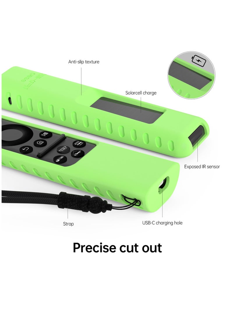 Excefore Silicone Samsung Remote Cover, Compatible with Samsung 2023 TM2360E,BN59-01432A,TM2361E,BN59-01439A Samsung Smart TV Remote Case Shockproof Washable Dustproof Anit-Lost with Lanyard, Fluorescent Green - Image 3