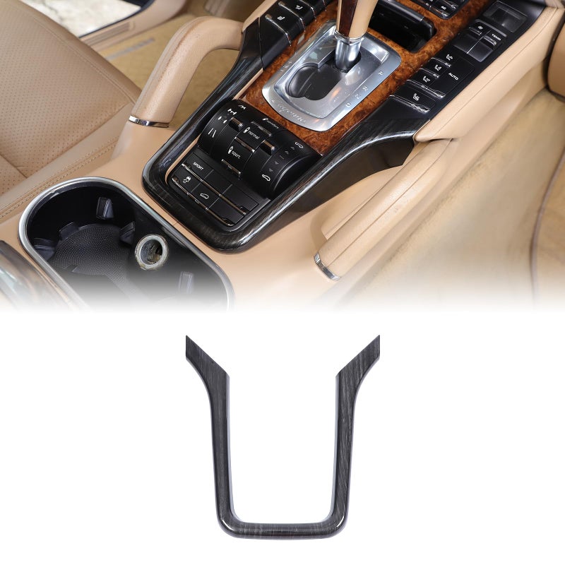 Moittellc Central Control Gear Shift Panel Trim Cover Compatible with Porsche Cayenne 20112017 Gear Shifter Console AntiScratch Panel Protector Frame Cover Accessories Dark Wood Grain