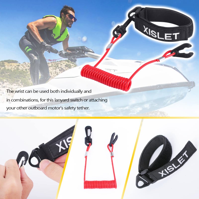 Xislet حبل مفاتيح زلاجة ياماها Xislet لسيارة Waverunner VX Cruiser FX لسلامة المحرك توقف الحبل مفاتيح ياماها استبدال EW2-68348-00-00 ملحقات زلاجة 6K8-82556-00-00 - Image 2