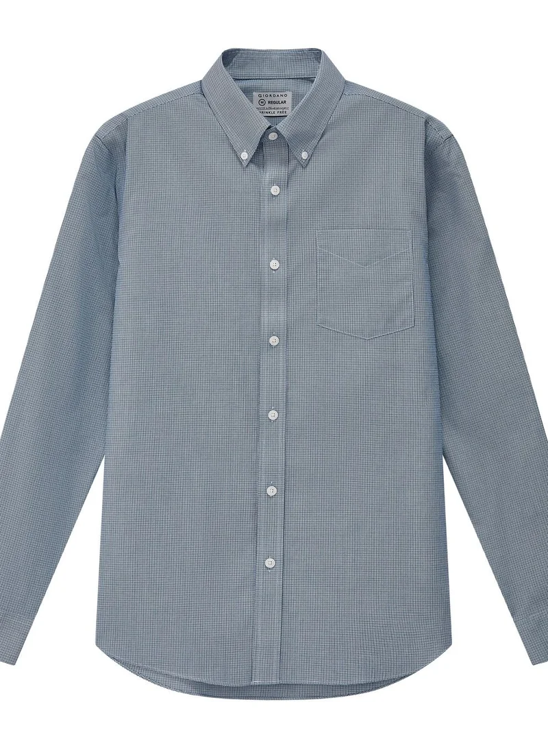 Men's Wrinkle-Free Long Sleeve Cotton Oxford Shirt
