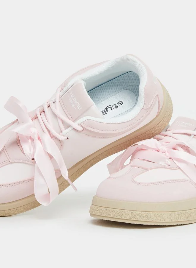 Styli Styli Bow Detail Lace Up Sneakers