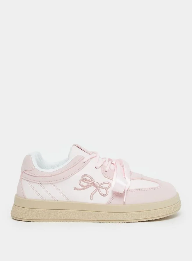 Styli Styli Bow Detail Lace Up Sneakers