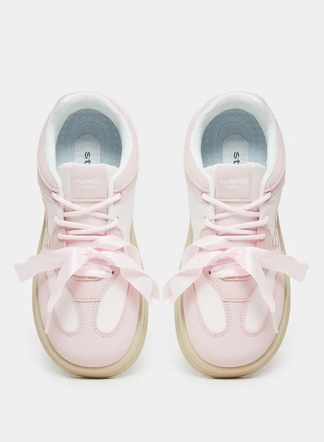 Styli Styli Bow Detail Lace Up Sneakers