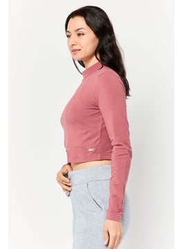 Reebok Women Sportswear Fit Long Sleeves Training Top, Rust Pink  - Image 2