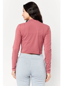 Reebok Women Sportswear Fit Long Sleeves Training Top, Rust Pink  - Image 4