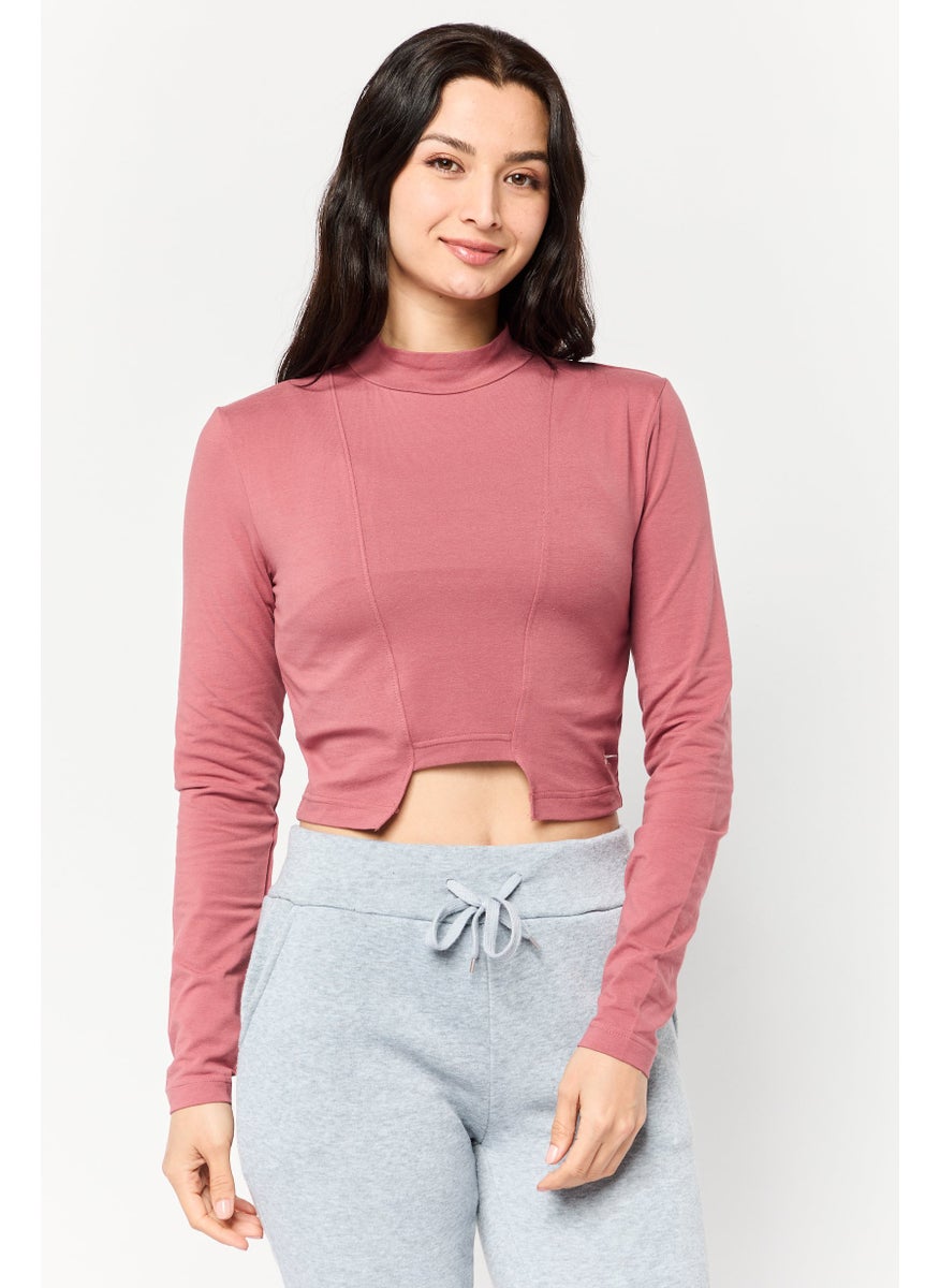 Reebok Women Sportswear Fit Long Sleeves Training Top, Rust Pink  - Image 1