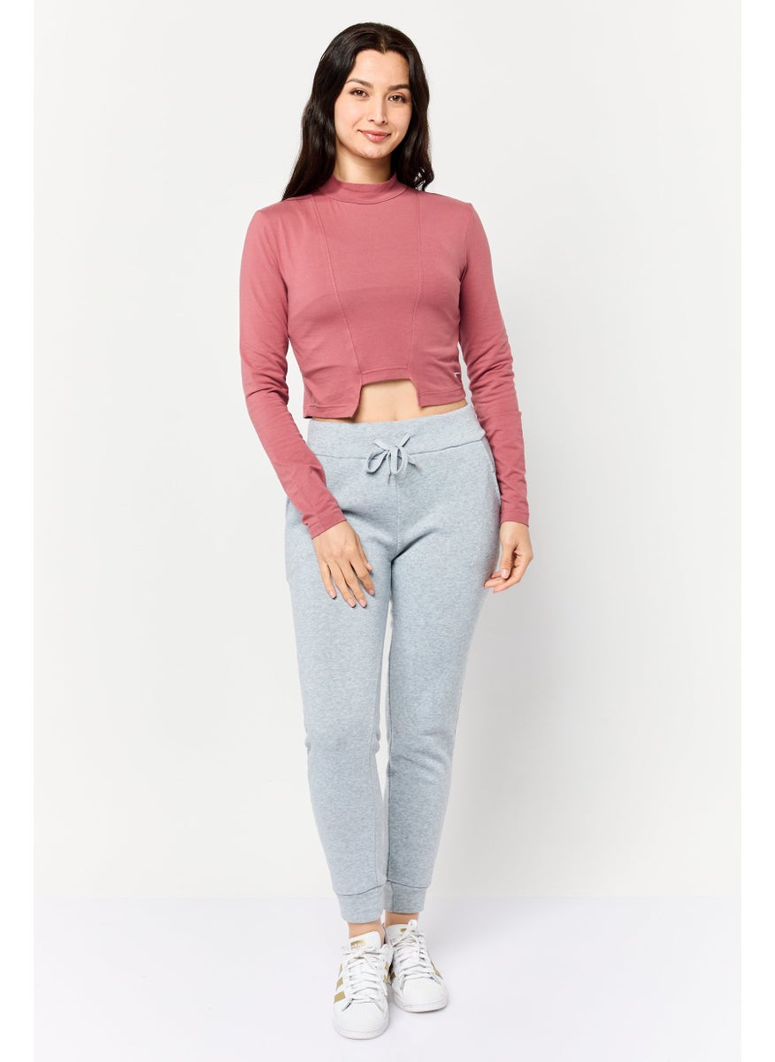 Reebok Women Sportswear Fit Long Sleeves Training Top, Rust Pink  - Image 3