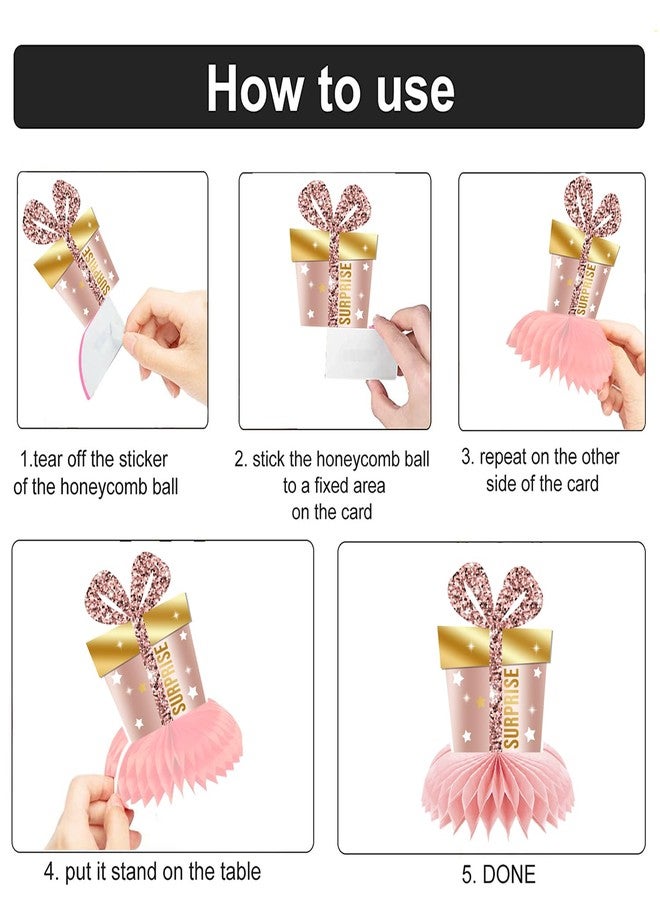 OUYANS Pink Rose Gold Birthday Honeycomb Centerpieces Decorations Rose Gold Theme Party Table Centerpieces Women Girl Party Glitter Honeycomb Table Toppers Supplies - Image 3