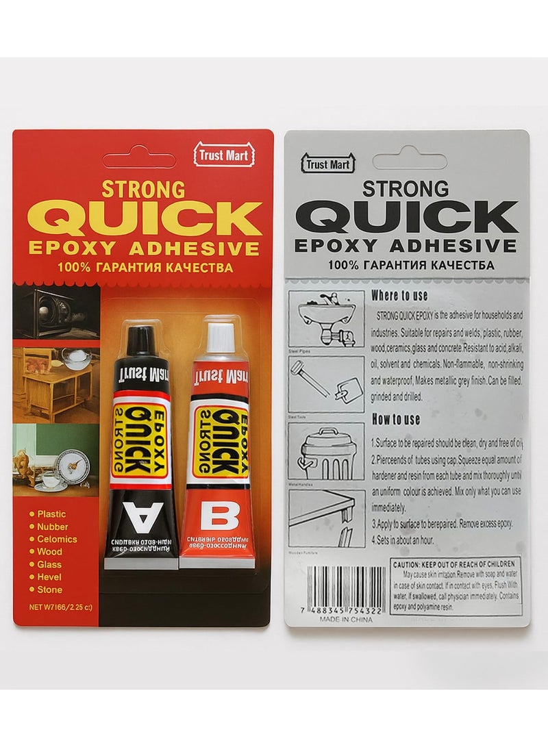 Strong Quick Epoxy Adhesive, Two Component A+B, High Temperature Resistant Metal Repair Glue, Fast Curing Steel Bond - Image 2