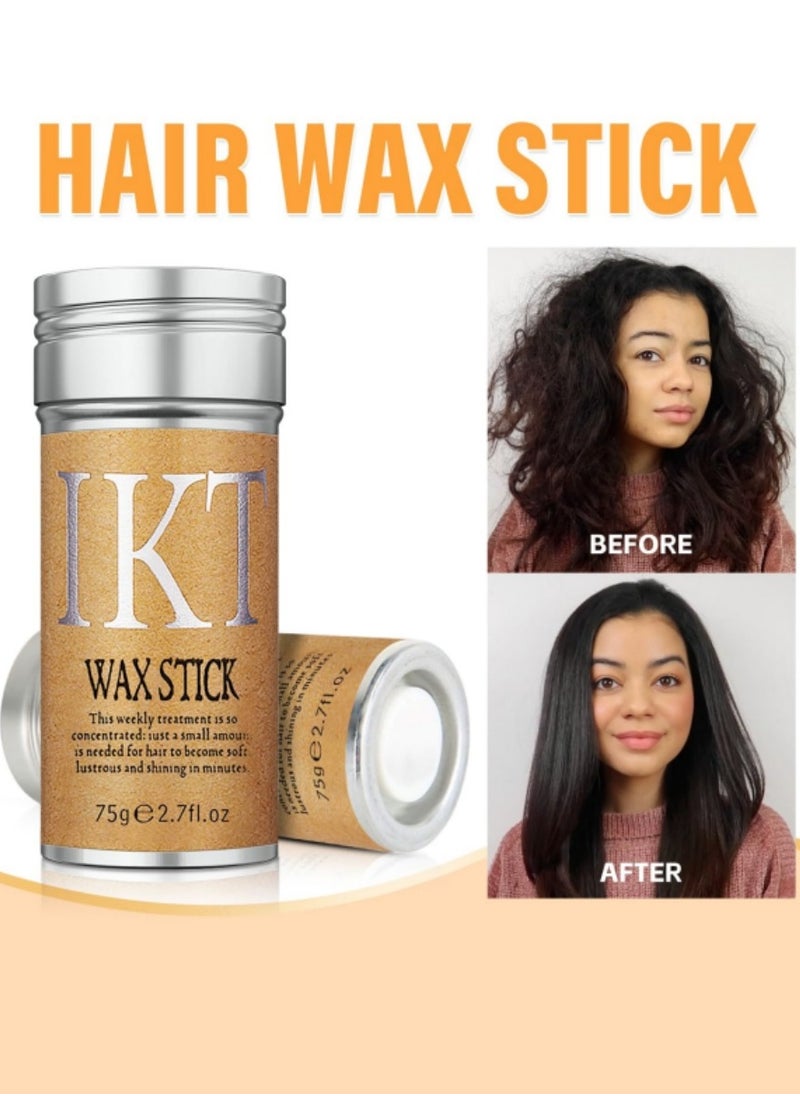 Strong and Long-Lasting Hold Hair Wax Stick - Non-Greasy Styling Solution for Flyaways and Frizz, Suitable for Unisex Use