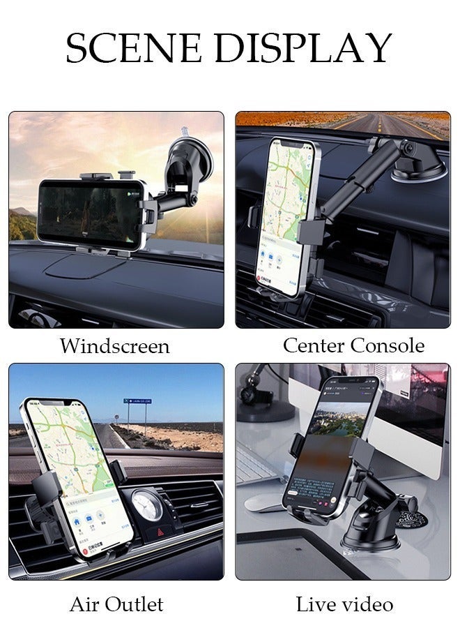 DUNISO Upgraded Car Phone Holder Mount for Dashboard Windshield Mobile Holder and Air Vent Anti-Shake Phone Holder for All Cell Phones - Image 3