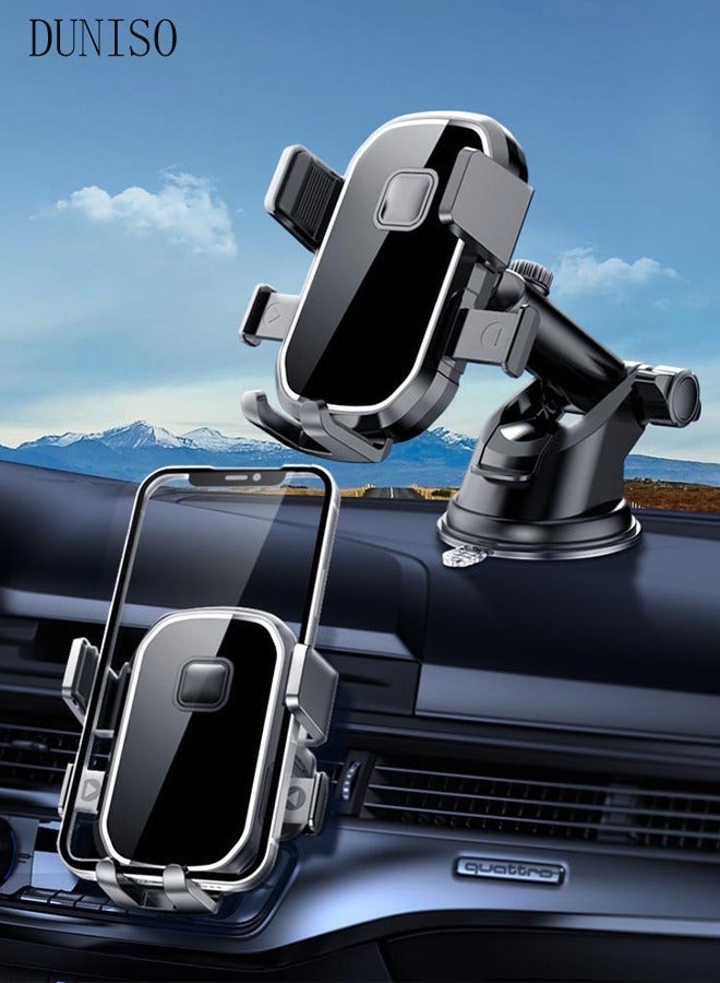 DUNISO Upgraded Car Phone Holder Mount for Dashboard Windshield Mobile Holder and Air Vent Anti-Shake Phone Holder for All Cell Phones - Image 1