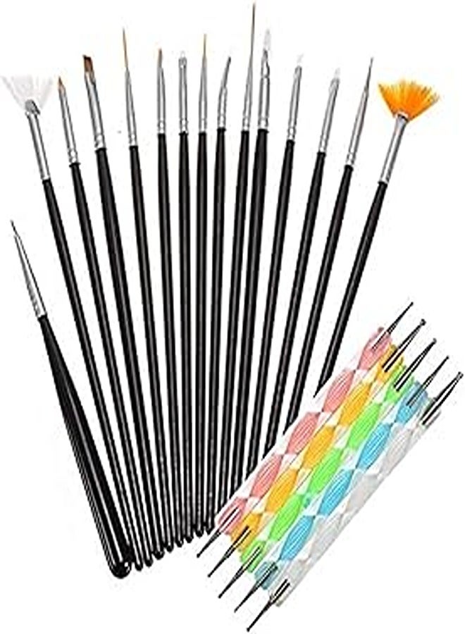 20 pcs Nail Art Design Set Dotting Painting Drawing Polish Brush Pen Tools
