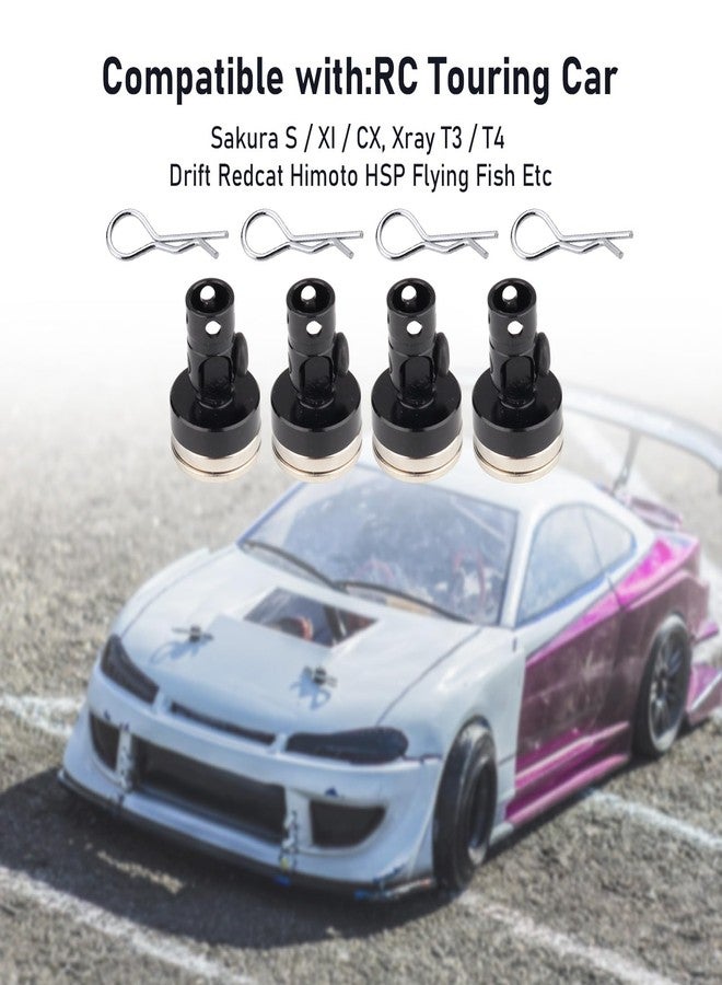 Hobbypark Aluminum Alloy Magnetic Stealth Invisible Body Post Mount for RC Hobby Model Car (Set of 4) (Black) - Image 5