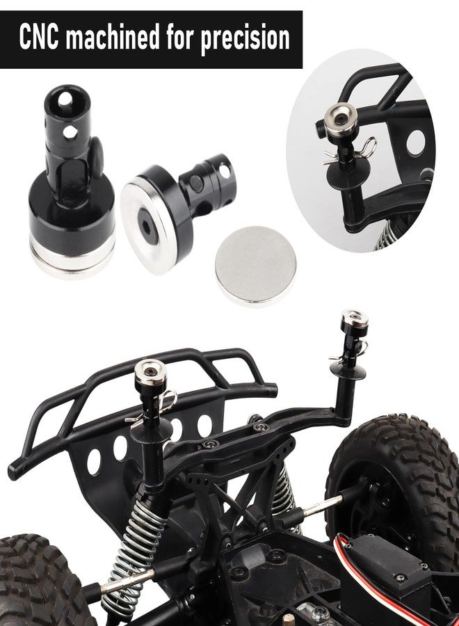 Hobbypark Aluminum Alloy Magnetic Stealth Invisible Body Post Mount for RC Hobby Model Car (Set of 4) (Black) - Image 3