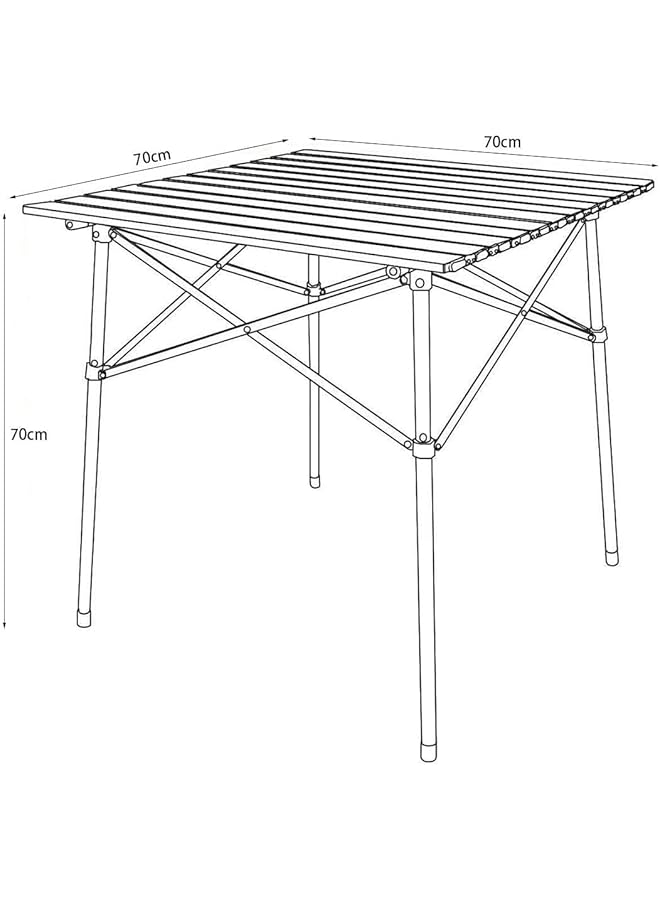X spring Folding Camping Table 70x70cm Portable Outdoor Table with Adjustable Height Lightweight Aluminum Picnic Tables for Camping Beach and Backyard - Image 2