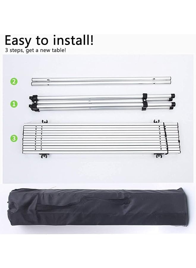 X spring Folding Camping Table 70x70cm Portable Outdoor Table with Adjustable Height Lightweight Aluminum Picnic Tables for Camping Beach and Backyard - Image 3