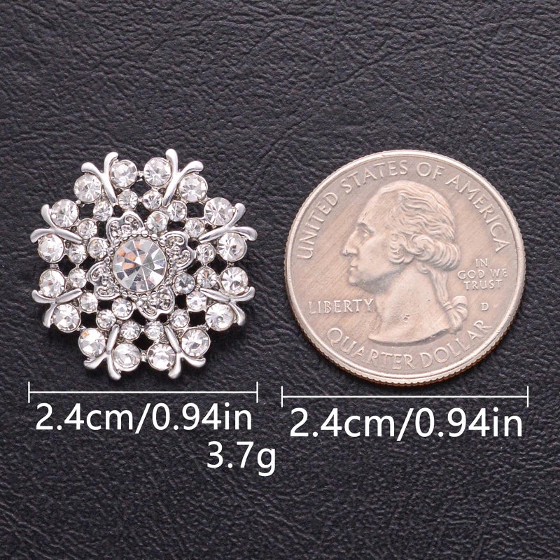 DYEESP 10PCS Rhinestone Buttons Crystal Diamond Buttons Accessory Embellishments for DIY Jewelry Crafts, Wedding Party Bridal Bouquet Clothes Hat Decoration (Clear-5) - Image 3