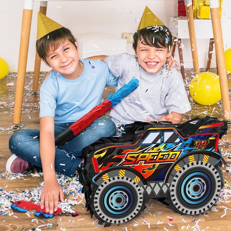Kidepoch Monster Truck Pinata Car with Stick and Blindfold for Boys Birthday Party Decoration - Image 3
