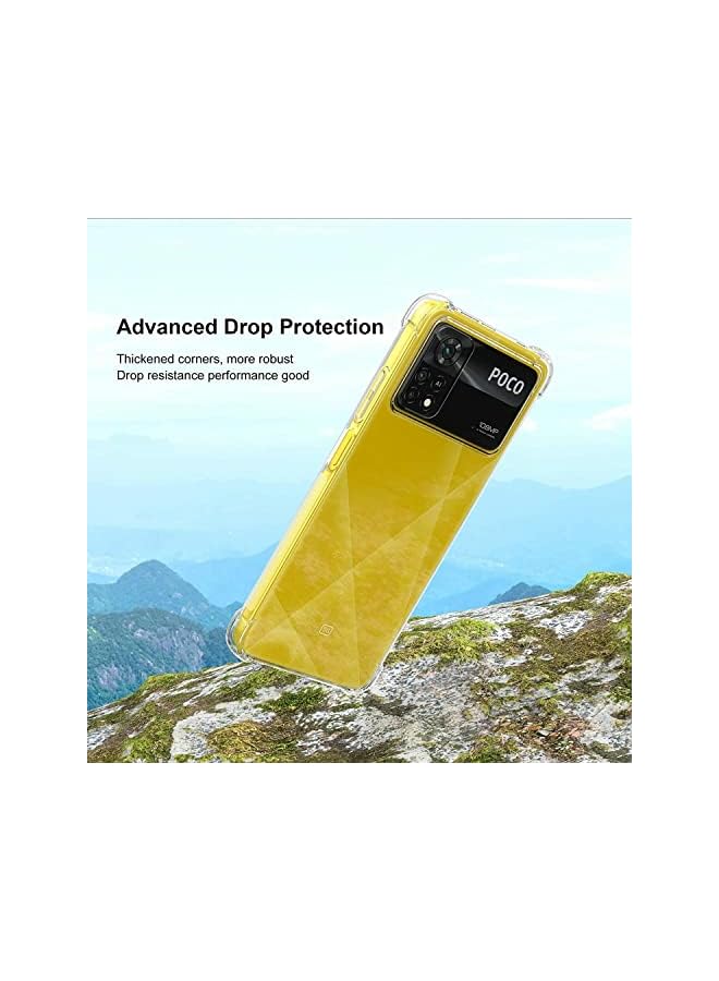 YoYoTech غطاء متوافق مع Poco X4 Pro 5G، غطاء شفاف مع زوايا معززة، غطاء نحيف مضاد للصدمات ومرن من TPU لهاتف Poco X4 Pro 5G (2022). - Image 1