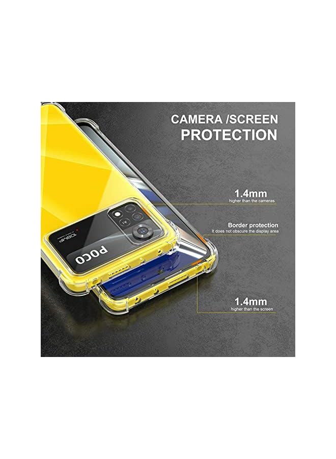 YoYoTech غطاء متوافق مع Poco X4 Pro 5G، غطاء شفاف مع زوايا معززة، غطاء نحيف مضاد للصدمات ومرن من TPU لهاتف Poco X4 Pro 5G (2022). - Image 4