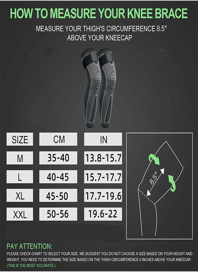 Ofrdncy Leg Compression Sleeve Full Leg 2 Pack Long/Self-Heating Knee Brace for Men Women Knee Support Protector for Running,Weightlifting, Workout and other Sport-4Size  - Image 3