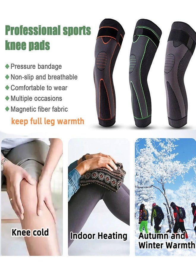 Ofrdncy Leg Compression Sleeve Full Leg 2 Pack Long/Self-Heating Knee Brace for Men Women Knee Support Protector for Running,Weightlifting, Workout and other Sport-4Size  - Image 5