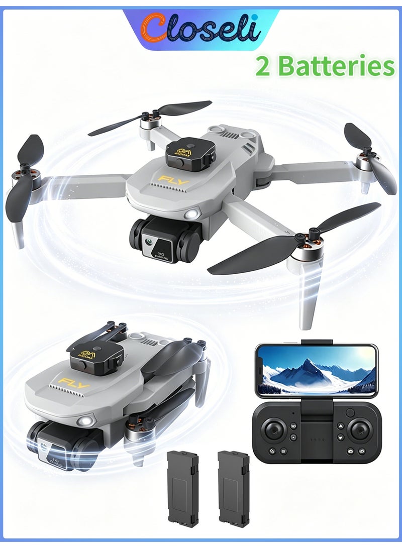 Closeli Foldable Camera Drone, Drone with Dual HD Cameras, RC Quadcopter,Rechargeable Controller, 360° Flips, Intelligent Obstacle Avoidance, Altitude Hold, Trajectory Flight,One-Key Takeoff/Landing, 3 Speed Control, Long Flight Time, App Control, Drone for Beginners(2 Batteries) - Image 1