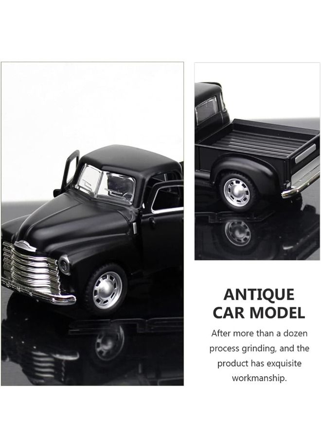 Vintage Truck Toy 1:32 Alloy Car Model, Metal Classic Cars Model, Pickup Truck Alloy Vintage Collectible Toy Car, Metal Vehicle with Movable Wheels Handcrafted Car  Children Gift Collectible (Black)  - Image 4