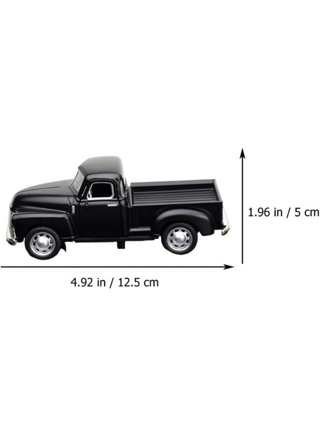 Vintage Truck Toy 1:32 Alloy Car Model, Metal Classic Cars Model, Pickup Truck Alloy Vintage Collectible Toy Car, Metal Vehicle with Movable Wheels Handcrafted Car  Children Gift Collectible (Black)  - Image 2