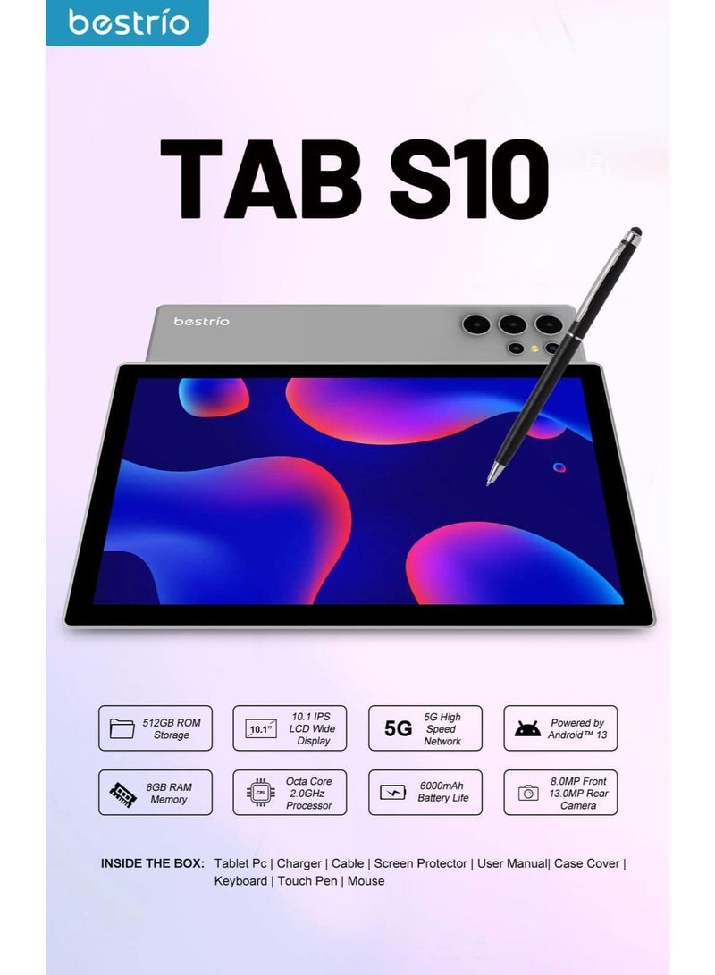 BESTRIO High-Performance Bestrio Tab S10 – 10.1 Inch HD Android Tablet, Octa-Core, 6GB RAM, 128GB, 5G Dual SIM - Image 2
