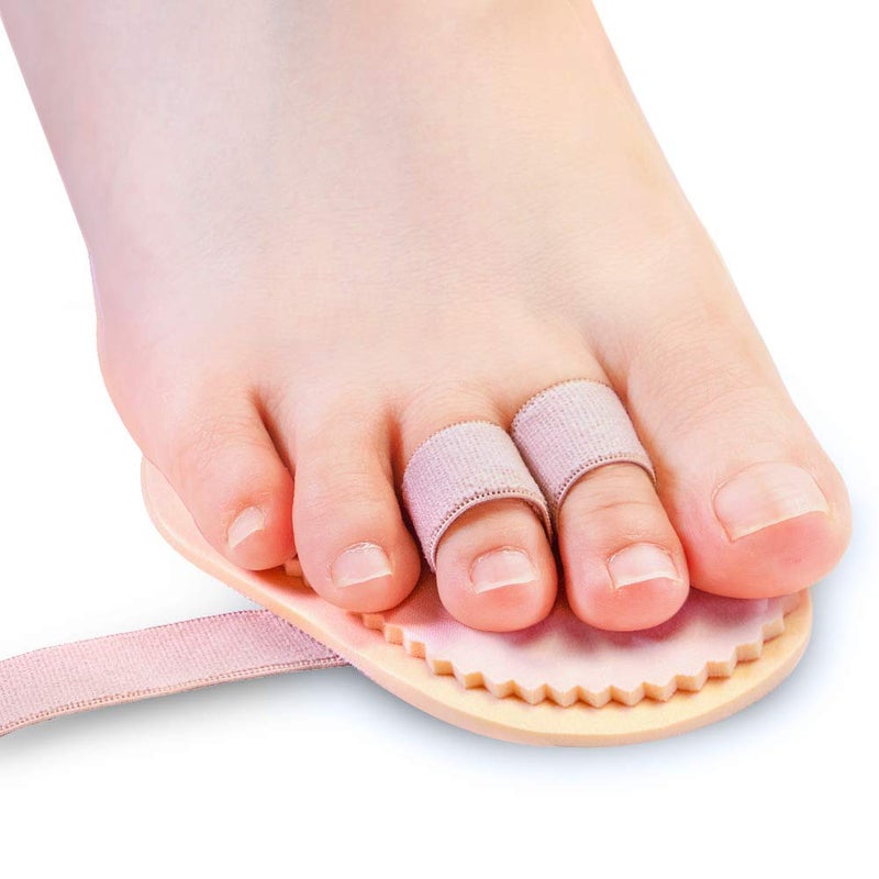 Welnove Hammer Toes Straightener Toe Splint Corrector for Claw Curled Crooked Toe Cushion Brace Joint Realign Metatarsal Support Loop Pack of 2 2 Holes
