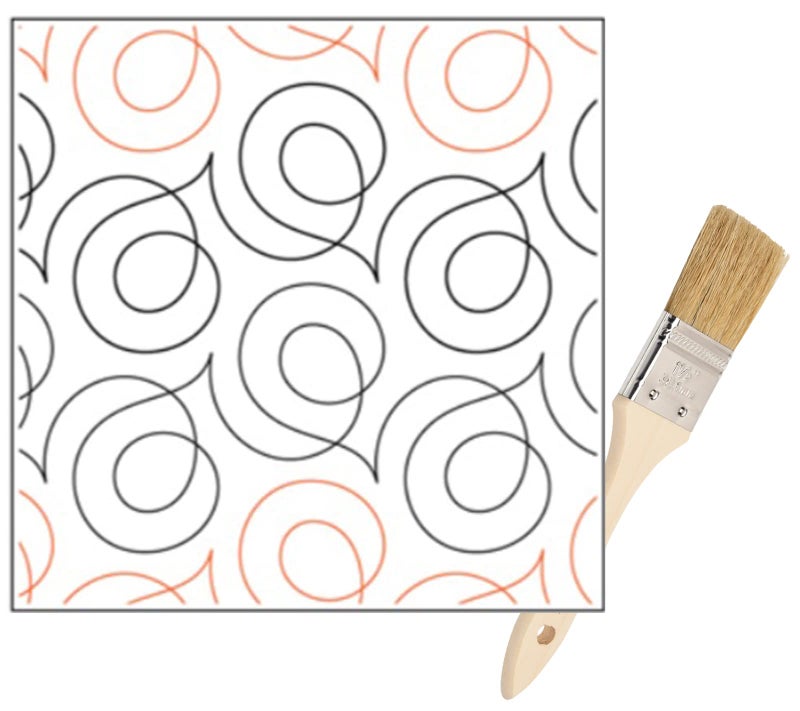 Quilting Pantographs Pattern Paper Roll for Longarm Quilting Machines Easy Circle Swirl Stipple Design Quilt Pantograph Set Has Long Arm Quilters Sewing Machine Rails and Tracks Cleaning Brush