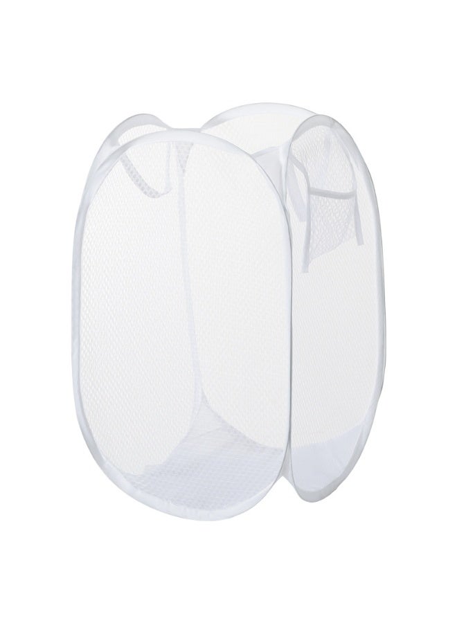 Pop Up Hamper,Mesh Foldable Mesh Laundry Basket for Home, Dorm, Travel & Storage - Image 1
