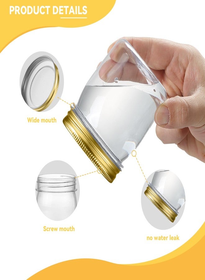 novelinks 8 oz Clear Plastic Jars with Screw-On Lids - BPA-Free Refillable Storage Containers for Slime, Spices, Crafts, Kitchen & Home Organization (16 Pack,Gold) - Image 3