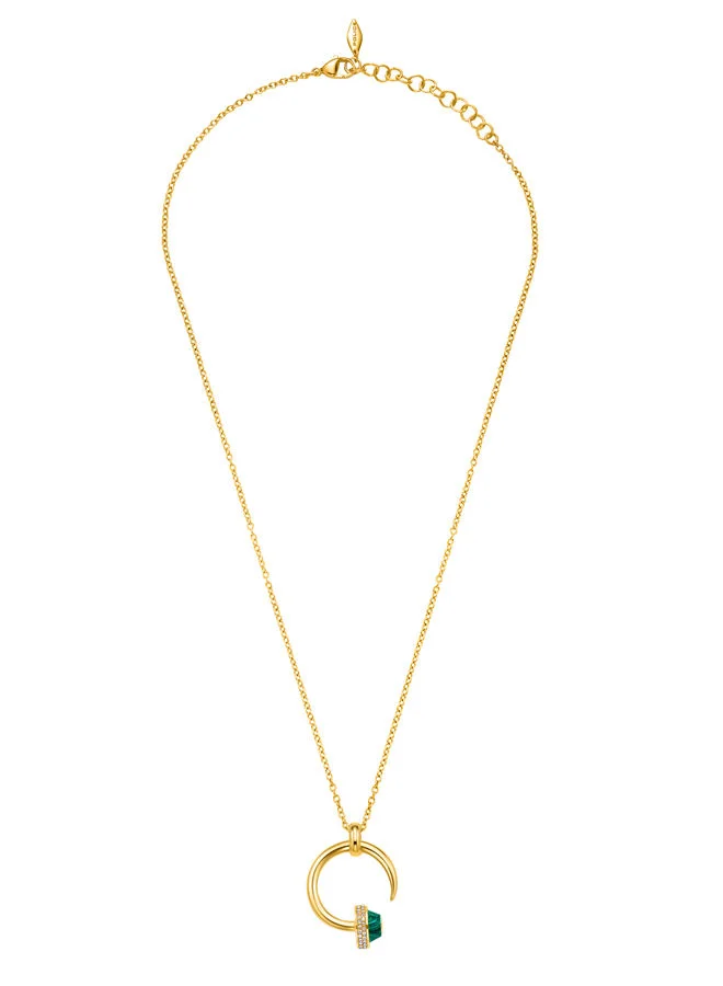 POLICE Necklace For Women Gold Plating With MalachitePEJLN0001501