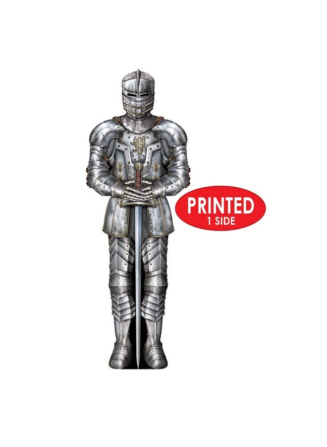 Beistle Knight Suit of Armor Photo Prop Backdrop, 6' Tall, Set of 2 - Medieval Themed Party Decoration, Cut Out Fantasy Decor - Image 3