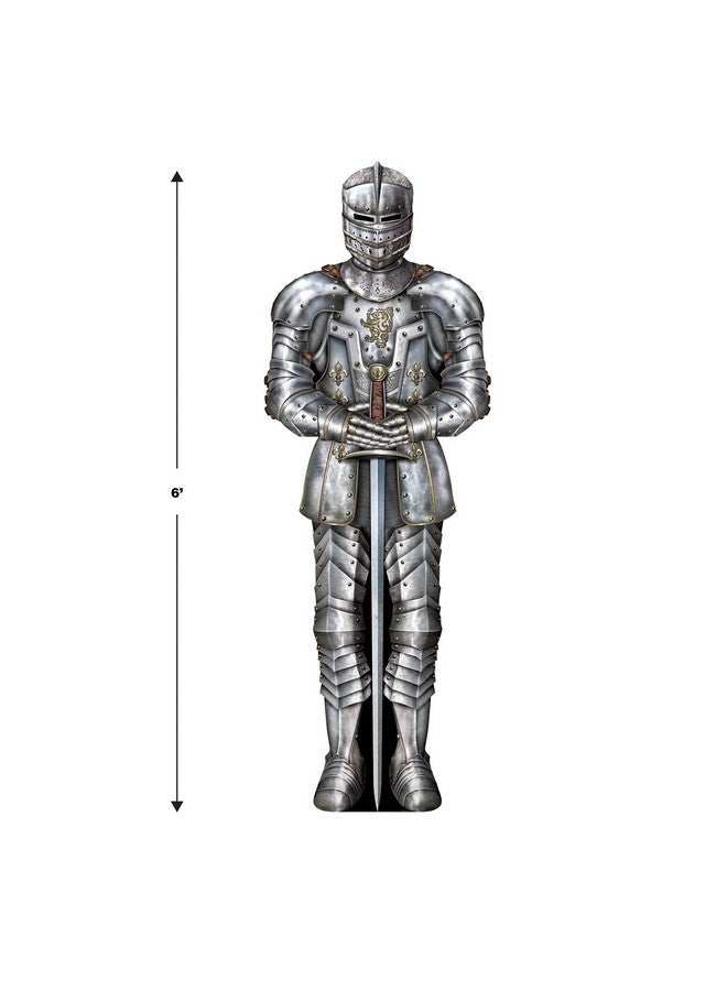 Beistle Knight Suit of Armor Photo Prop Backdrop, 6' Tall, Set of 2 - Medieval Themed Party Decoration, Cut Out Fantasy Decor - Image 2
