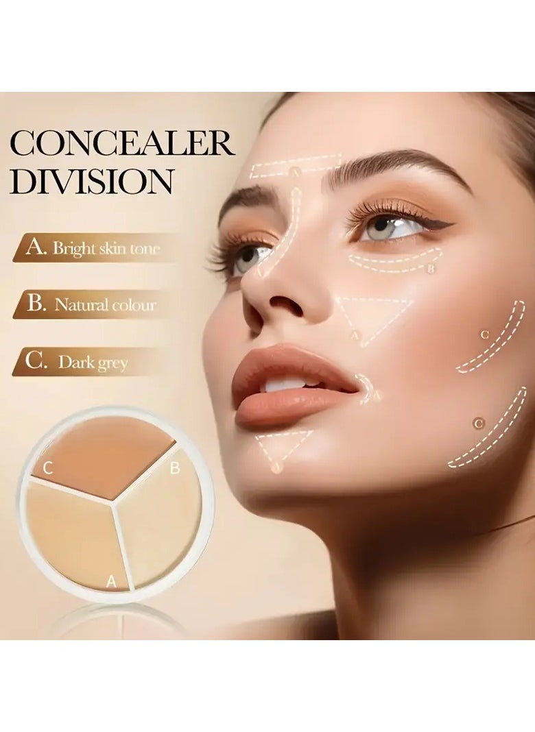 Waterproof Concealer Covers Acne Marks Dark Circles Long-lasting Foundation Cream Gentle & Flawless 3-Color Concealer Palette Cream Cosmetics Contain Plant Squalane - pzsku/Z4E203EB12FF17AF0792CZ/45/_/1733309733/def90faa-56e9-4154-a053-b5bae6d0fc8b